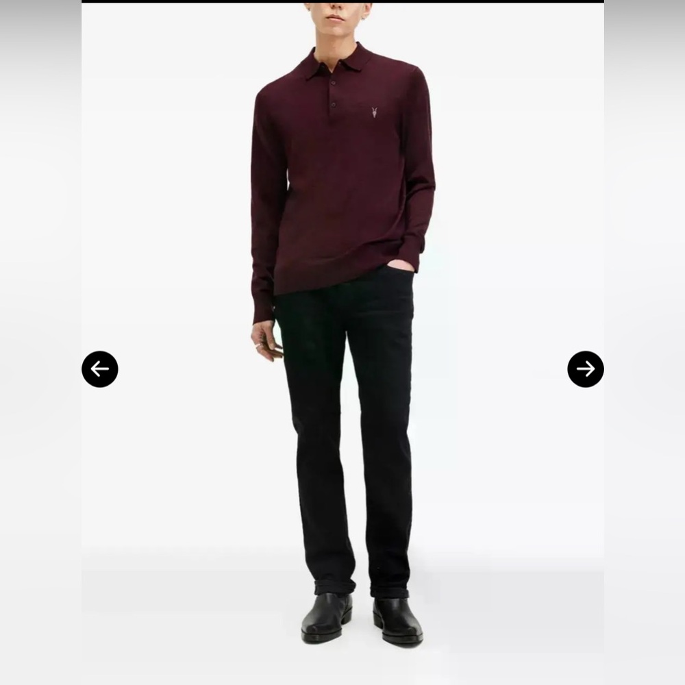 ALLSAINTS All SAINTS long sleeve polo-collar sweater shirt size large